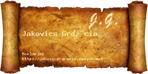 Jakovics Grácia névjegykártya